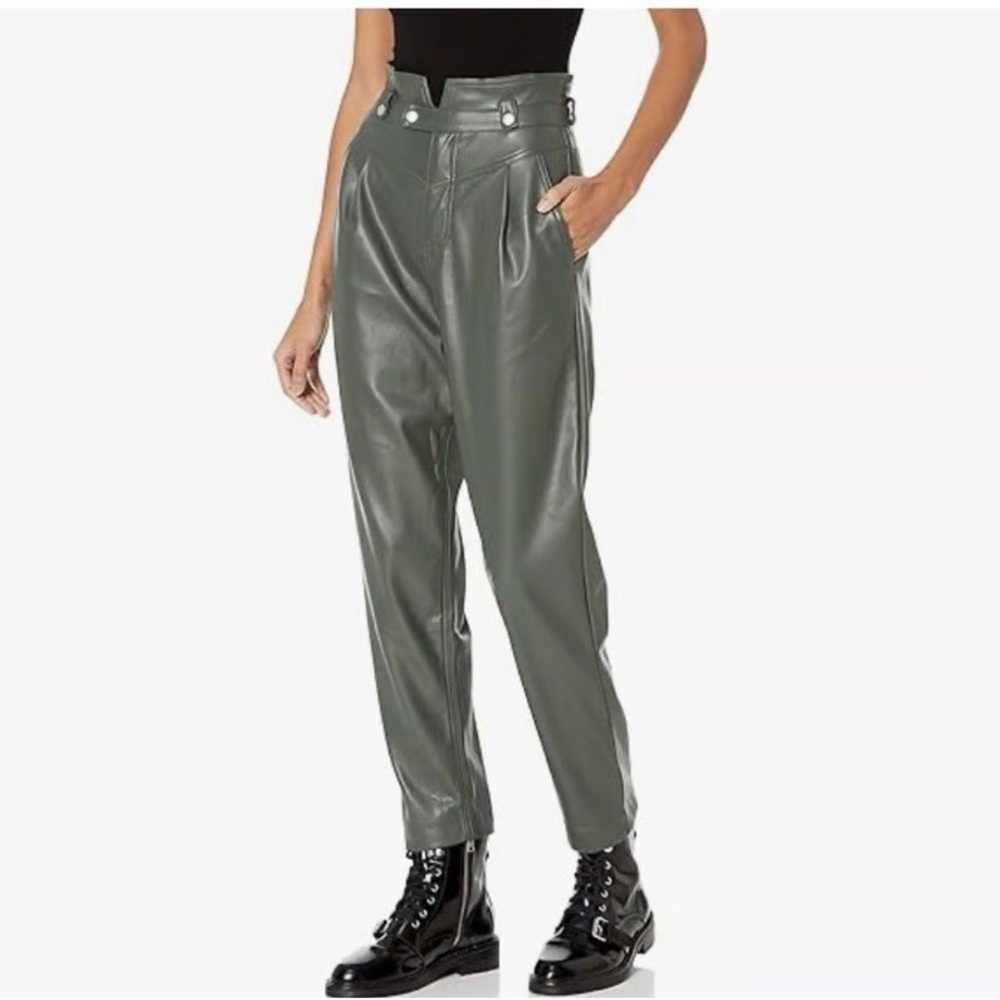 BLANKNYC Green Faux Leather High Waist Tapered Pants Size 30 - Picture 1 of 15